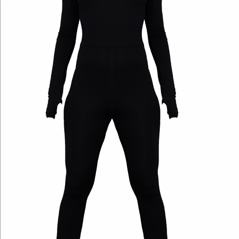 Black Zip Up Knitted Jumpsuit